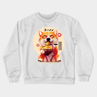 Corgi Eating Ramen Crewneck Sweatshirt